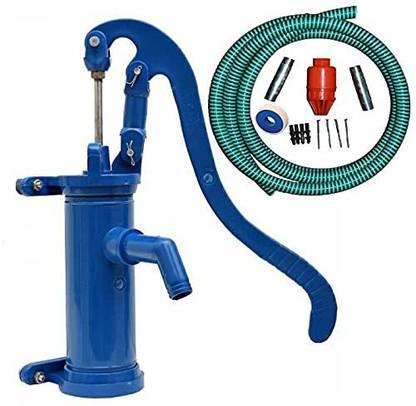 The Walkers Shop Plastic PVC Garden Home Hand Water Pump with all installation fittings Magnetic Water Pump