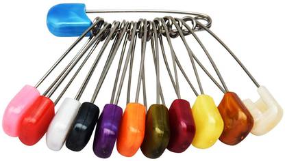 KRIWIN safety saree pins pin double lock (Multicolor) set of 24 Brooch
