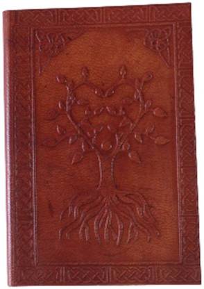 Shri Balaji Enterprises Fine Quality Handmade Tree Design Embossed Leather Diary Journal Regular Diary Unruled 144 Pages