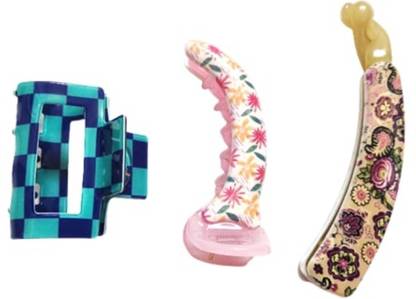 Rubela Combo of Mirchi Banana Clip, Banana Clip & Hair Clutcher - 3 Clips (Multi02) Banana Clip