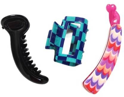NewJainTraders NJT - Combo of Mirchi Banana Clip, Banana Clip & Hair Clutcher - 3 Pcs (Multi03) Banana Clip