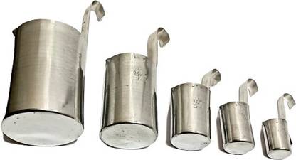 Silver tech Set of milk/oil Measuring wth Vertical Handles. Setof5-50ml,100ml,200ml,500ml&1L Measuring Cup