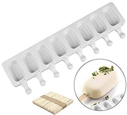 Bake N Crush Ice Sickles 8 Cavity , Ice Cream and Choco Bar Silicone Cake Mould 8