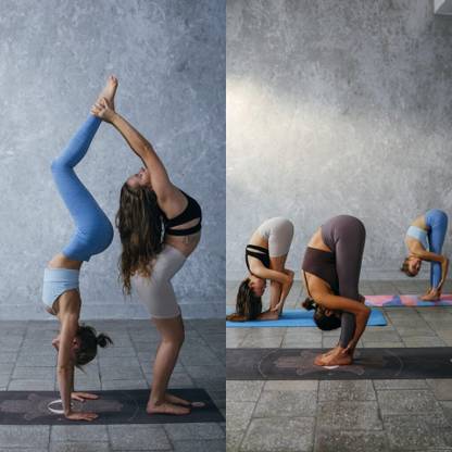 EXERCISE PRACTICE POSTER IN HD In Different posture For Yoga Classes/Gym/Hall/Study Room/Lobby/Play Room etc Size -12 X 18 inch Easy to Stick, Set of Two Paper Print