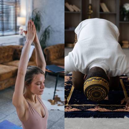 IN DIFFERENT POSTURE (SET IF MALE FEMALE) YOGA POSTER IN HD Useful For Yoga Classes/Gym/Hall/Study Room/Lobby/Play Room etc Size -12 X 18 inch Easy to Stick, Set of Two Paper Print