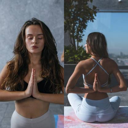 YOGA PRACTICE POSTER In Different posture For Yoga Classes/Gym/Hall/Study Room/Lobby/Play Room etc Size -12 X 18 inch Easy to Stick, Set of Two Paper Print