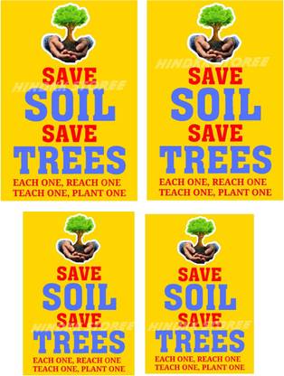 SVNTRE 4 cm SAVE SOIL STICKERS SADHGURU QUOTE SAVE EARTH WATERPROOF SAVE TREE STICKERS Self Adhesive Sticker