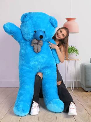 msy 4 Feet Cute blue Fur & Heart Teddy Bear - 120 cm (Blue) - LATEST HIGH QUALITY  - 122 cm