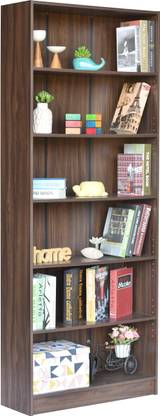 DeckUp Muvo 6-Shelf Walnut Engineered Wood Open Book Shelf