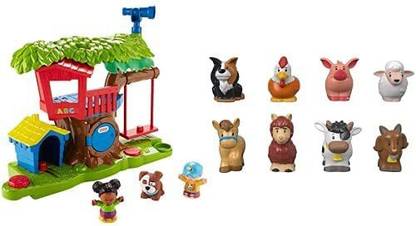 FISHER-PRICE Little People Swing & Share Treehouse Playset & Little People Animal Friends