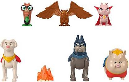 FISHER-PRICE DC League of Super-Pets Figure, Set of 6 Figures and a Pretend Play Accessory