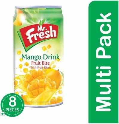 MR FRESH FRUIT BITE MANGO JUICE WITH FRUIT DICES 180 ML PACK OF 8