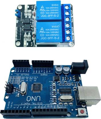 Mechanic37 Combo of 2 Channel 5V Relay Module 10A With Arduino Uno Compatible Board Electronic Components Electronic Hobby Kit