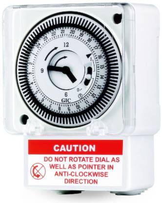 Divinext Analog Time Switch Fm/1 Quartz L&T GIC Analog Timer Switch Manual Timer Switch 16 A One Way Electrical Switch