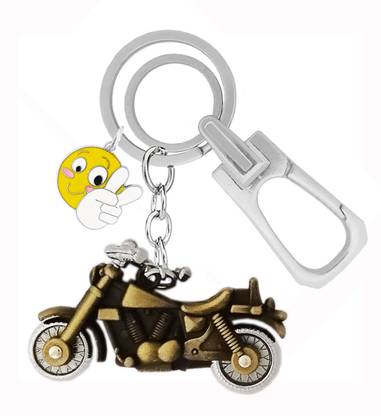 KYP Fashion High Quality Bike With Smiley Emoji Pendant Locking Hook Gift Keyring Key Chain