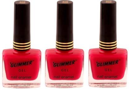 Glimmer red nail polish pack of 3 red