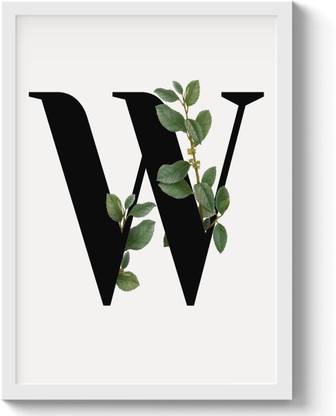 GS Decor Aesthetic Botanical Letter 'W' Wall Frame | Wall Decor | Ready ...