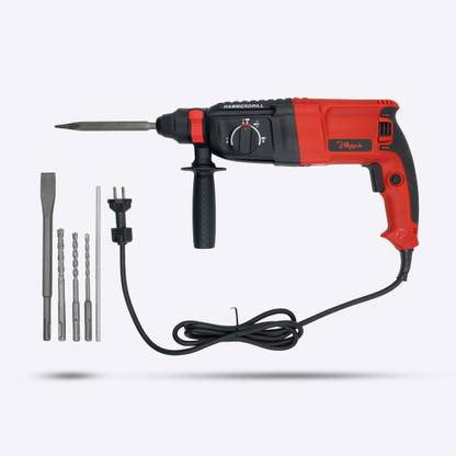 Hillgrove HGHD26RD6 26mm Hammer Impact Drill Machine Forward/Reverse Rotation with 5 Bits for Making Holes in Metal/Wood/Concrete Hammer Drill HGHD26RD6 Pistol Grip Drill