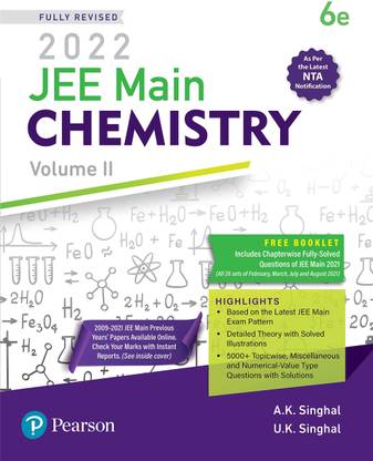 JEE Main Chemistry 2022 Volume 2 | Previous 20 Year's AIEEE/JEE Mains Questions |Sixth Edition | By Pearson