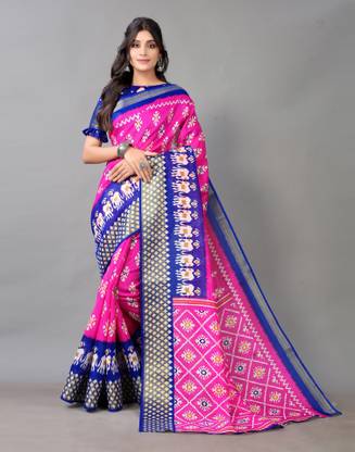 Printed Patola Cotton Silk Saree