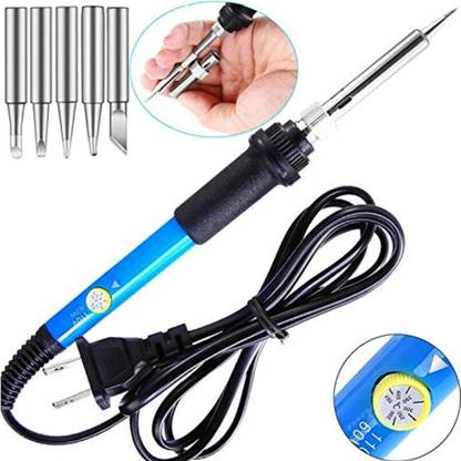 Charvik 60W Soldering Iron Adjustable Temperature and 5 Bits of Different Shapes 60 W Temperature Controlled