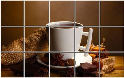 Kota Creation 80 cm Waterproof Kitchen Coffee Mug Wallpaper/Wall Sticker Self Adhesive Sticker