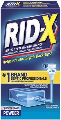 Rid-X Septic Tank System Treatment, 1 Month Supply Powder, 9.8 Ounce Rim Block