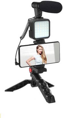 MADSWAS Portable Vlogging Kit Video Recording Equipment with Tripod Fill Light Mic M3 Tripod Kit, Monopod Kit