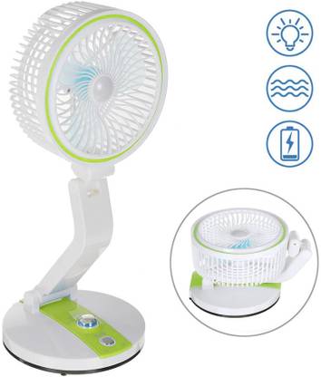 Keekos Rechargeable Folding Fan with LED light Fan, USB Fan, Led Light (Multicolor) Folding Rechargeable Fan With Powerful LED Light And Multifunction Foldable USB Fan, Rechargeable Fan