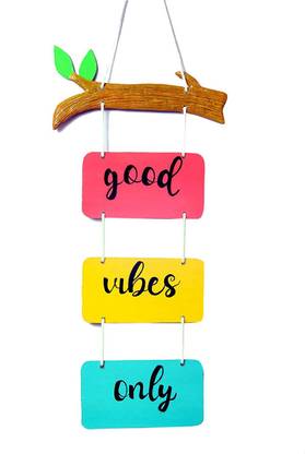 RD'S Store Handmade Good Vibes Only Wooden Wall Hanging For Home Decor Decorative Showpiece  -  56 cm