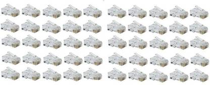 Etake (Pack of 50) RJ45 End Plug CAT5/CAT6 Network RJ-45 LAN Crimp Connector Rj 45 Lan Cable Connector Wire Connector