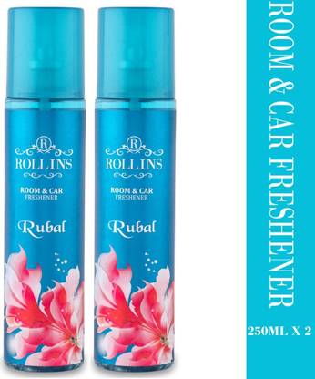 ROLLINS Rubal Spray Rubal Room and Car Air Freshner 250+250 Ml (Pack of 2) Liquid Room Freshner No Gas