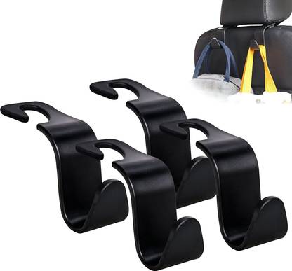Mr Bhoot Car Hooks Back Seat For Hanging Set of 4 Pcs Car Multi Pocket