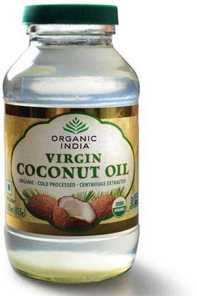 ORGANIC INDIA Virgin 500ml Coconut Oil Glass Bottle