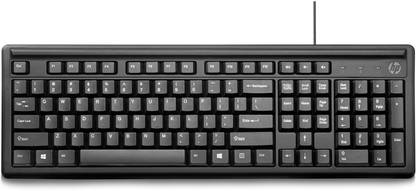 HP 100 Wired USB Standard Desktop Keyboard Compatible with Desktop, Laptop, Mac