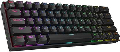 Redragon K530 Black Wireless, Wired USB, Bluetooth Standard Gaming Keyboard Compatible with Desktop, Laptop, Mac