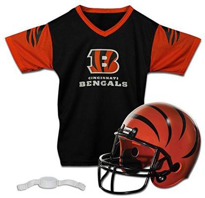 Franklin Sports NFL Cincinnati Bengals Kids Football Helmet and Jersey Set - Youth Football Unif Fitness Accessory Kit Kit