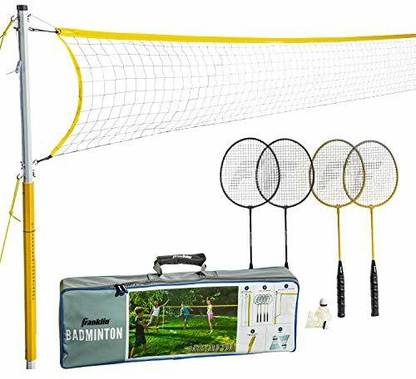 Franklin Sports Badminton Set - Backyard + Beach Badminton Net Set - Rackets and Birdies Include Badminton Kit