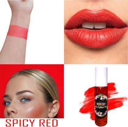 GLOW WORLD Lip and cheek tint | Spicy Red (15 ML) 100% Organic | Pure | Natural Ingredients Lip Stain
