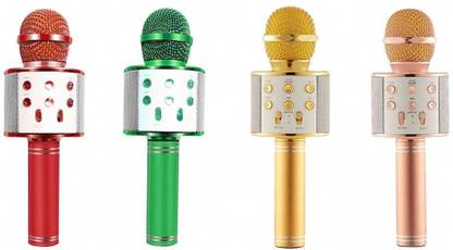Stybits TB_WS-858 Bluetooth Handheld Wireless Speaker Mic Karaoke Feature Multicolor Microphone