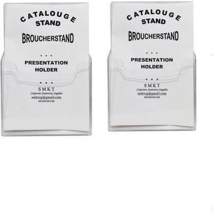 SMKT A5 Acrylic 1 Layer Brochure Stand (6x9 inch) Set of 2  Office Set