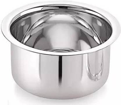 Sonanshi Stainless Steel Round Bottom Patila/Bhagona/Tapeli with LID Tope with Lid 1 L capacity 15.21 cm diameter