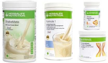 Herbalife Nutrition Formula 1 Shake Kulfi +Protein Powder 200 Gram + Afresh Peach + Shake Mate Plant-Based Protein