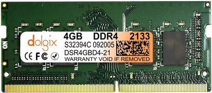 Dolgix 2133MHz 4GB Laptop/Notebook RAM (Memory) DDR4 4 GB Laptop (SO-DIMM | PC4-17000(1Rx8) SingleRank, 3 Years Warranty (Made in India))