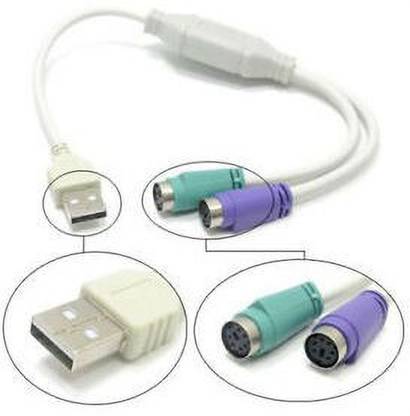 FITUP ™ PS2 to USB Adapter Compatible with Keyboard, Mouse, Station2 PS2 Game USB Adapter