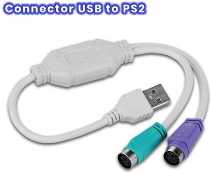 FITUP ™ PS2 to USB Adapter For Keyboard & Mouse with PS2 Interface, Built-in USB IC, USB Adapter