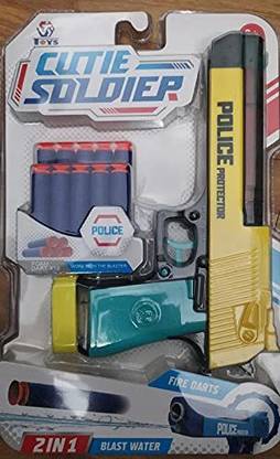 gthf MR Police 2 in 1 Dual Function Bullet and Water Blast Soft Shooting Guns & Darts