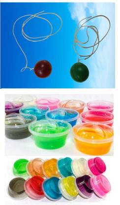 imtion 2 IN 1 ( 1 pcs Crystal slime jelly any colour + 2 Pcs Hand Rubber ball toy )