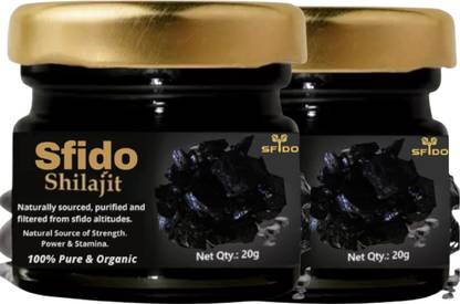 Vitara Healthcare Sfido Shilajit Ashwagandha Ayurvedic Men's Stamina Energy Powder Pack of 2
