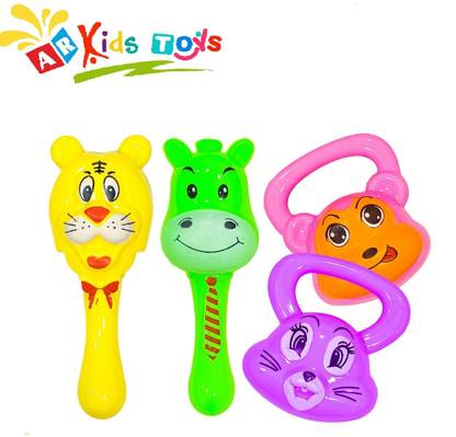 AR KIDS TOYS Infant and Toddlers Bright and Colorful 4 Piece Rattle Rattle